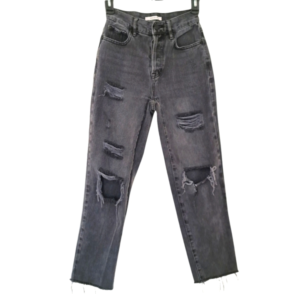 🦋Pacsun High Rise Distressed Black Jeans | Size 23 Ref ( 47 )